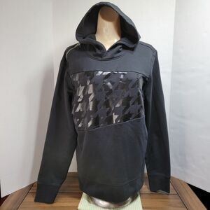 G By Guess LS Pullover Hoodie Black w/ Houndstooth - Size Small